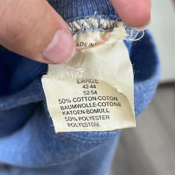 Vintage Levi’s USA Size M Blue Cotton Crewneck Pullover Unisex Sweater Casual - Picture 14 of 15